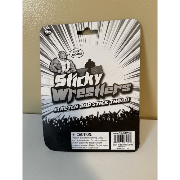 The Toy Network Sticky Wrestlers-Red & Blue-stretch and stick them NIP - Picture 4 of 4